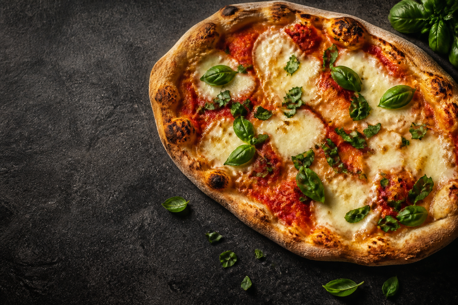 Pizza SPIZZICami su pietra scura
